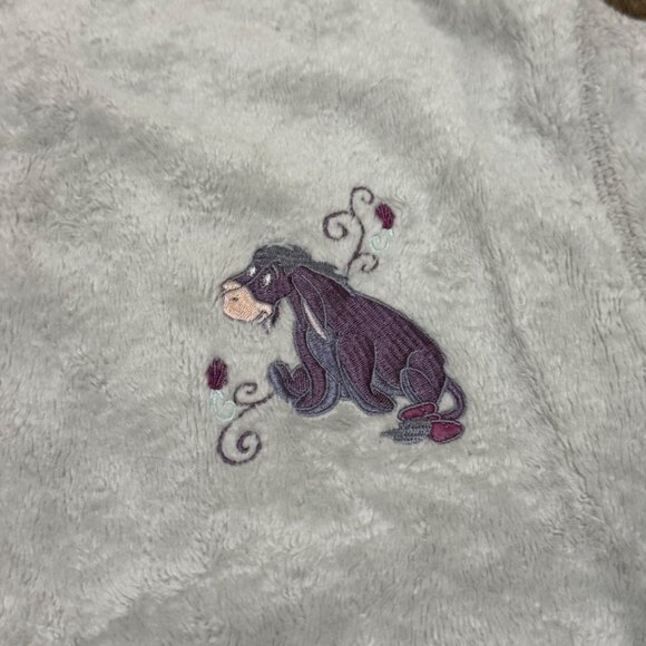 VTG Disney Eeyore Fleece Sweatshirt Women's Large Gray Mock Neck Embroidered 90s - Picture 5 of 12